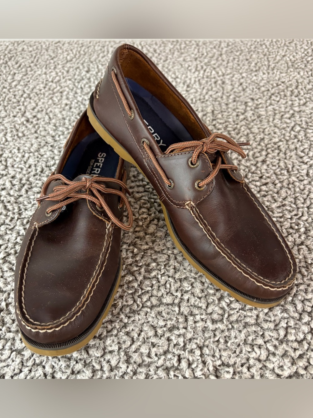 Sperry Top Sider Authentic Original 2-Eye Boat Shoes Mens 10.5 M Lace Up Brown